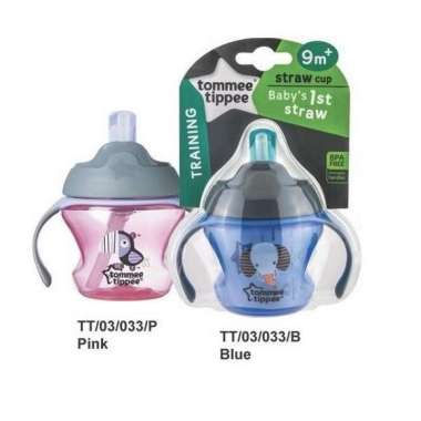 Tommee Tippee Baby 1st Straw Cup gelas minum bayi training 9M+ 150ml Biru