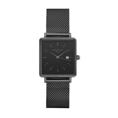 Rosefield Jam Tangan Wanita The Boxy Black Mesh Black QBMB-Q04 BLACK