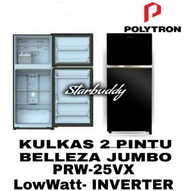 KULKAS POLYTRON PRW-25VX 2 PINTU BELLEZA JUMBO - INVERTER - JADETABEK