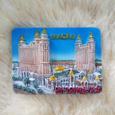 Fridge Magnet Tempelan Kulkas Souvenir Negara Macao Macau Biru Blue MO003 003 Multicolour