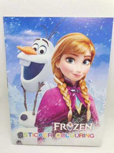 Stiker Colouring Book Lucu Import / Buku Stiker Mewarnai Frozen