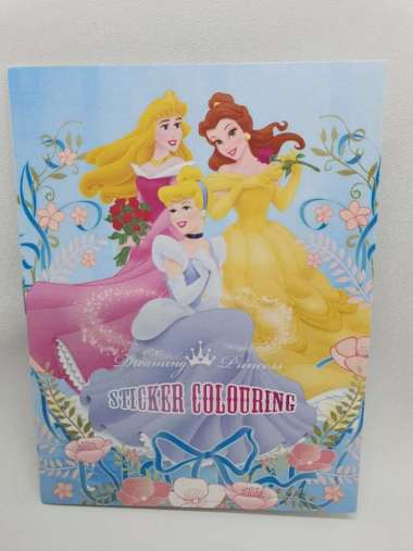 Stiker Colouring Book Lucu Import / Buku Stiker Mewarnai Princess