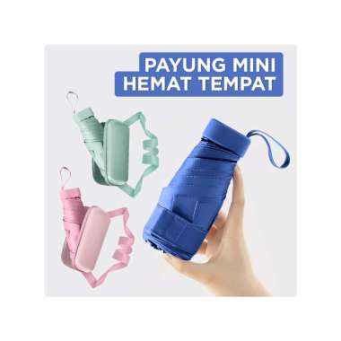 Goto Ginny Umbrella Payung Kapsul Mini Lipat Polos Waterproof Anti UV NAVY