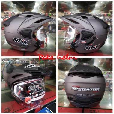 HELM NHK PREDATOR CRYPTON GREY DOFF DOUBLE VISOR HALF FACE M GRY DF