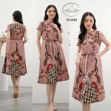 Evercloth Vian Dress Batik Wanita Dress Wanita Terusan Batik Couple JUMBO