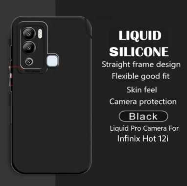 Case INFINIX HOT 12i Softcase Liquid Macaron Pro Camera Hitam