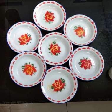Piring Seng Tradisional 1 Lusin Multicolor