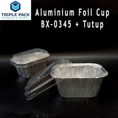 Aluminium Foil Cup BX-0345 Plus Tutup Mika, Cake Schotel Klapertart