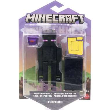 Mainan Anak Minecraft Steve Zombie Wolf Enderman Build A Portal Mattel Enderman
