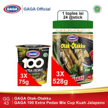 GAGA Otak-otakku 3 toples GRATIS 3 pcs Mie Cup Kuah Jalapeno (GG43)