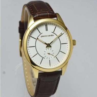 Pierre Cardin PC106571F03 Troca Jam Tangan Pria Leather Strap Gold