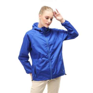 Jaket Olahraga Parasut Jaket Running Sepeda Waterproof Pria Wanita - H M Biru