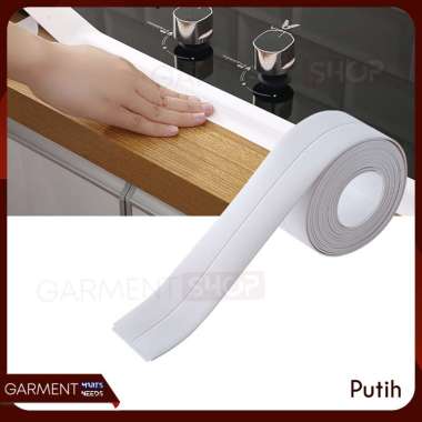 Seal Tape Protection Penutup Celah Siku Wastafel Dapur Karet Pintu Putih