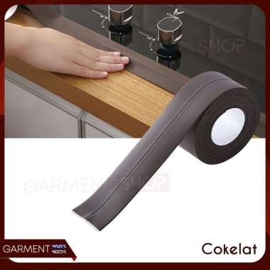 Seal Tape Protection Penutup Celah Siku Wastafel Dapur Karet Pintu Coklat