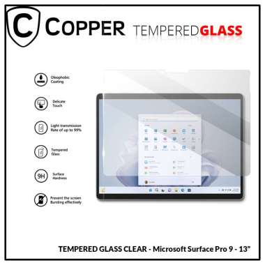 Microsoft Surface Pro 9 / 12,3" - COPPER TEMPERED GLASS FULL CLEAR