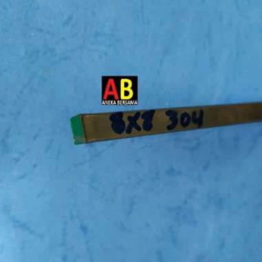 Inlay As Kotak Stainless Steel 8mm x 8mm 304 Panjang 99.5cm