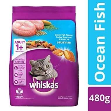 Whiskas Adult 480gr - makanan kering kucing dewasa Ocean Fish