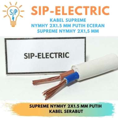 Kabel Supreme Nymhy 2X1.5 Mm Putih Eceran (Supreme nymhy 2x1,5mm)