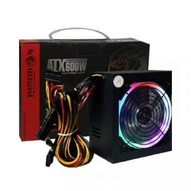 Power Supply PC 600 watt PSU Gaming Imperion ATX Fan 12Cm Super Silent