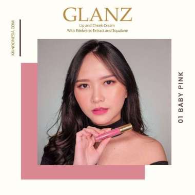 Glanz Lipstik/Lipcream Lips & Cheek Cream Anti Aging & Sebum Pelembab Bibir KK Indonesia 01