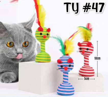 TY#47 Cat Kitten Toy Scratch TY47 - Mainan Kucing Garukan Bentuk Tikus Bulu