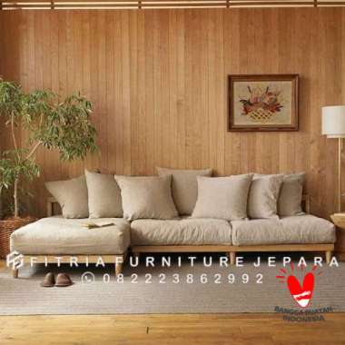 sofa ruang tamu sudut retro minimalis custom , sofa L modern
