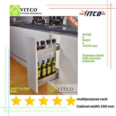 VITCO 720 Multipurpose Stainless Rack/Kitchen Organizer Rack Rak Dapur