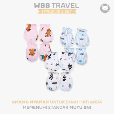 FLUFFY Sarung Tangan dan Kaos Kaki WE BARE BEARS (Isi 3 Psng) STK WTR NB Newborn