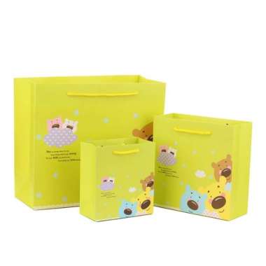 Paper bag Goodie Bag Karakter Birthday Party Tas Kado Gift Bag Kecil Hijau Bear