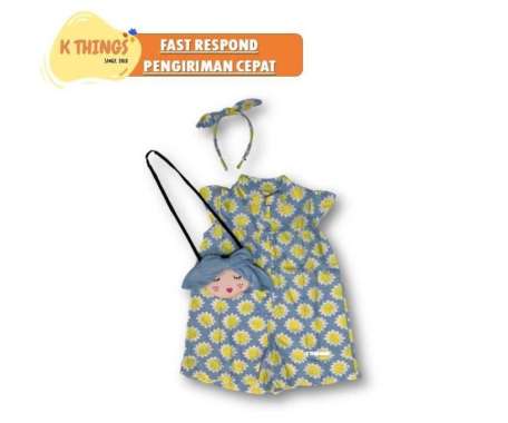 JUMPSUIT Bayi Perempuan Set Baju Anak Perempuan Kado Anak 2 tahun Blue