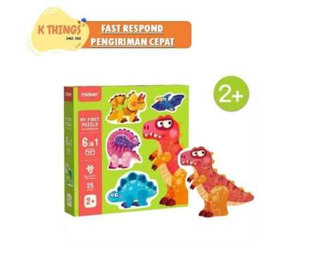 MIDEER My First Puzzle Mainan Edukasi Anak 2+ 2tahun+ Kado Balita H.Cute Dinosaur