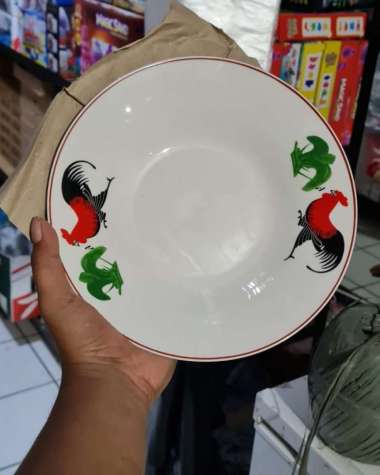 Piring Kramik Ayam Jago Isi 1 Lusin Multicolor