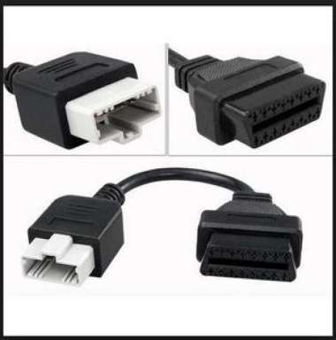 Honda 5 pin to 16 pin Connector OBD1 to OBD2 OBDII adapter Hitam