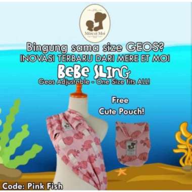 Mere Et Moi Bebe Sling/Gendongan Anak Bayi Pink Fish