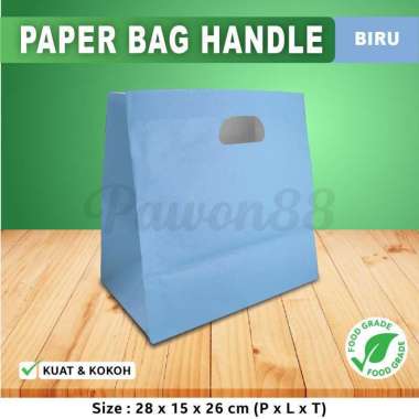 Paper Bag Polos - Paper Bag HANDLE - PELANGI 28x15x26 cm (20 pcs) - Biru