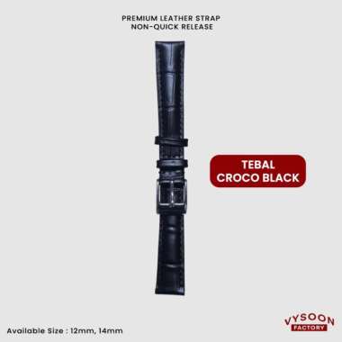 Strap Jam Tangan 12mm 14mm / Tali Jam Kulit / Non Quick Release Strap 12mm TBL-C.Black