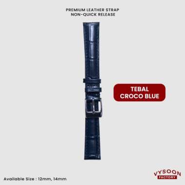 Strap Jam Tangan 12mm 14mm / Tali Jam Kulit / Non Quick Release Strap 12mm TBL-C.Blue