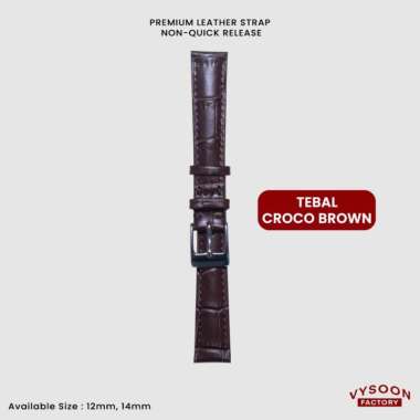 Strap Jam Tangan 12mm 14mm / Tali Jam Kulit / Non Quick Release Strap 12mm TBL-C.Brown