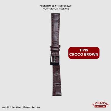 Strap Jam Tangan 12mm 14mm / Tali Jam Kulit / Non Quick Release Strap 12mm TPS-C.Brown