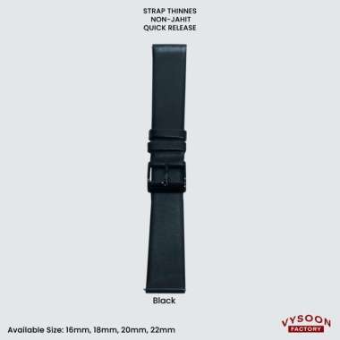 Tali Kulit Jam / Strap Jam Tangan Kulit Leather Strap 16 18 20mm 22mm 18mm Classic Black