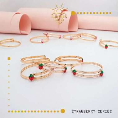 GELANG ANAK EMAS ASLI KADAR 375 / 8K DAN EMAS KADAR 300 / 6K GELANG EMAS STROBERI GELANG BALITA GA 1