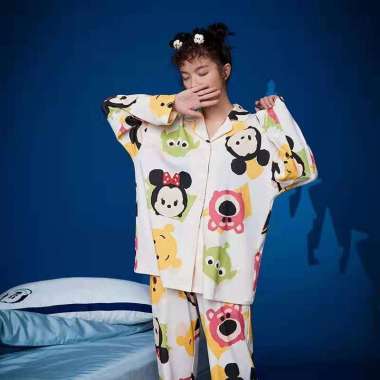 Baju Tidur Lengan Panjang | Piyama Import | Baju Tidur Wanita Dewasa | Piyama Wanita Set MinnFamily