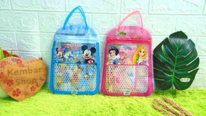 GZ/RS-802 Paket Hemat Anak Sekolah Alat Tulis Lengkap dengan Tas Motif Kartun Lucu