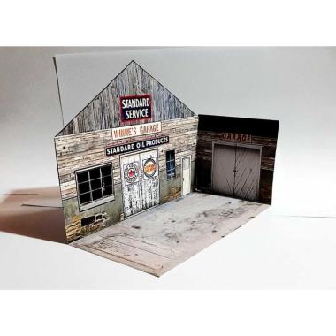 Diorama papercraft Garage service Diecast