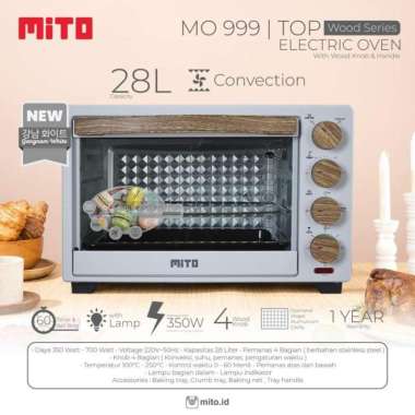 Electric Oven Listrik Mito TOP Kapasitas 28 Liter MO-999 / MO 999 Putih
