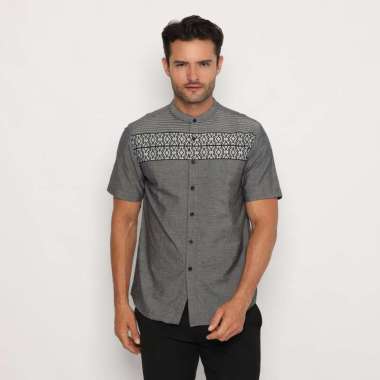 Platini Kemeja Koko Pria Lengan Pendek Katun Hitam 931167 L