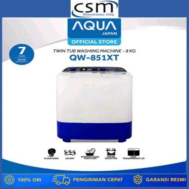 AQUA Mesin Cuci 2 Tabung QW-851XT / QW851-XT / QW-851-XT 8Kg Garansi Resmi