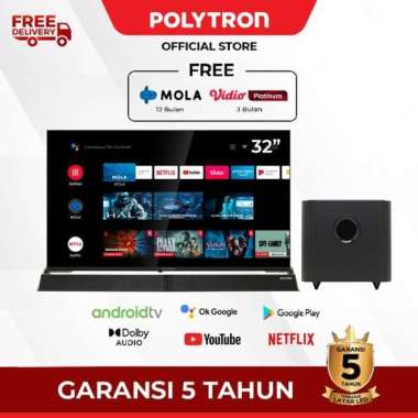 POLYTRON PLD32BAG5959 TV LED 32 INCH ANDROID 11 GARANSI RESMI
