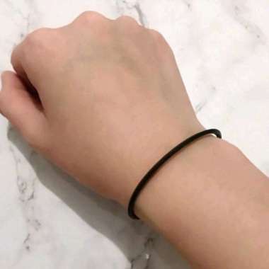 Gelang Karet Polos Hitam Pria dan Wanita - Gelang Karet Tangan 5pcs
