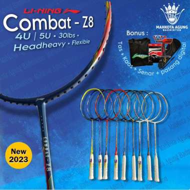 RAKET BADMINTON LINING COMBAT Z8 / COMBAT-Z8 80 GR 84 GR ORIGINAL terbaru lengkap bonus tas baju sen